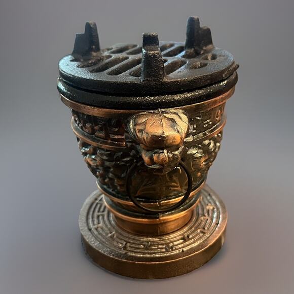 VTG New Sang Kung Lucky Star Dragon Hibachi Copper Stove Taiwan - Really NICE!! - Picture 3 of 9